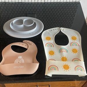 Silicone Bib + Plate Set